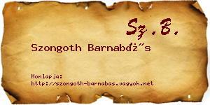 Szongoth Barnabás névjegykártya
