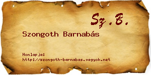 Szongoth Barnabás névjegykártya