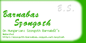 barnabas szongoth business card